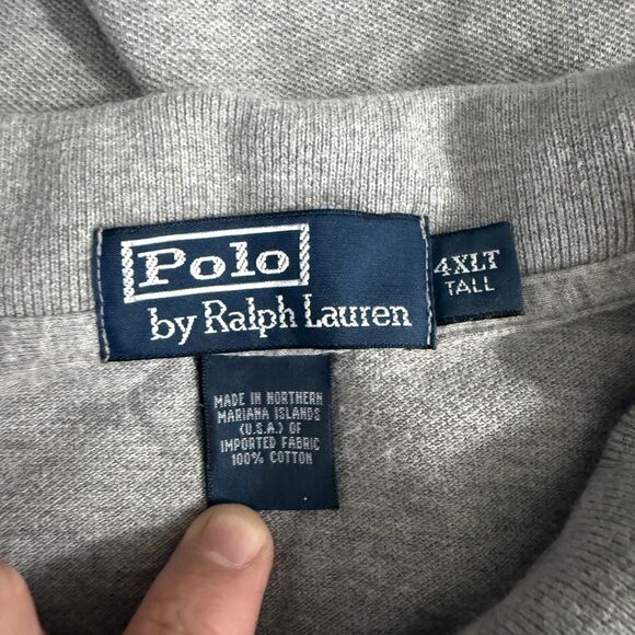 Polo Ralph Lauren Men's 4XLT Gray 100% Cotton Short Sleeve Polo Shirt - Picture 4 of 5
